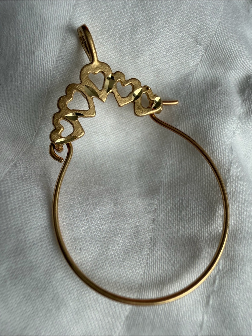 Vintage 14K Yellow Gold Diamond Cut Heart Charm Holder Pendant